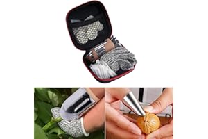 GELMAY Thumb Knife Set, Finger Cutters Potted Plants Picking Trim Silicone Thumb Knife Harvesting Tools Cut Resistant Finger Gloves Finger Cots for Gardening Fruit Vegetable (16PCS)