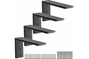 BLACTEA Premium Heavy Duty Countertop Brackets 12 inch 4 Pack (2/5" Thick),Granite Countertop Support 12" x 6" x 2 1/2",Shelf L Bracket Metal Corbels Suitable for Quartz,Wood,Concrete and Laminate Countertops
