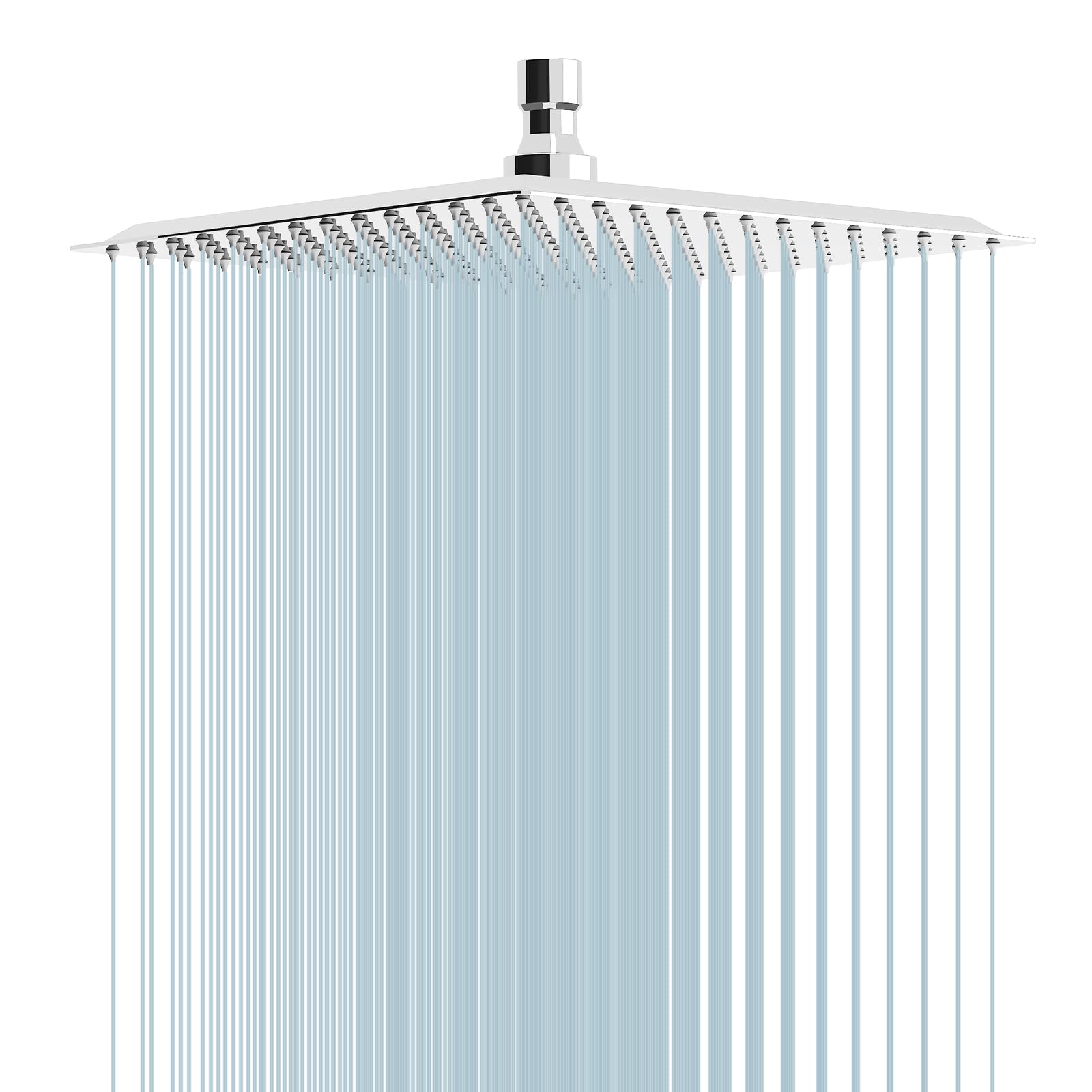 BESy 10 Inch Rain Shower Head, 10" Square Rainfall & High Pressure Stainless Steel Bath Shower Head, 1/16" Ultra Thin, Waterfall Full Body Coverage with Silicone Nozzle, Polished Chrome Image BESy 10 Inch Rain Shower Head, 10" Square Rainfall & High Pressure Stainless Steel Bath Shower Head, 1/16" Ultra Thin, Waterfall Full Body Coverage with Silicone Nozzle, Polished Chrome Image