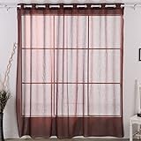 Deconovo Sheer Grommet Curtain Wide Width Grommet Curtain Panel for Living Room Brown 100×95 Inch One Panel