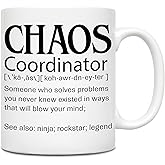Chaos Coordinator Gifts, Thank You Gifts for Women, Boss, Coworker, Manager, Office, Teacher, Nurse, Mom - Teacher Appreciation Gift - Birthday Boss Lady Gift Ideas - 11 Oz Mug Cup