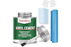 YEARDERA Vinyl Cement, High Strength Vinyl Glue, Waterproof PVC Cement, High Strength Pool Patch Repair Kit Underwater for a Variety of Inflatables, Pool Liners, Tarps, Hot Tubs, Air Mattresses(2.03oz)