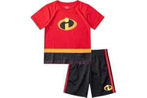 Disney Cars, Mickey Mouse, Monsters Inc. Boys Short Sleeve T-Shirt and Shorts Set for Toddler, Little and Big Kids