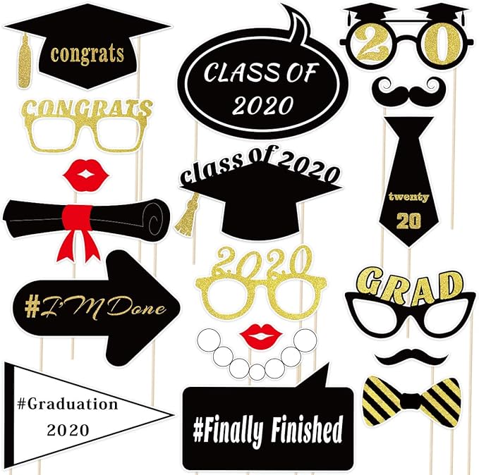 Photobooth Props Amosfun Graduation Photo Booth Props Kit 2019 Graduation Decorations Class Of 2019 Photo Frame Photo Props Party Favors Home Kitchen plasma bg