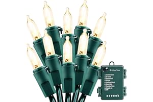 ASENEK Christmas Lights - Battery Operated String Lights 50 LED String Lights Mini Lights with Auto-Timer and 8 Lighting Modes for Christmas Wreath Party Wedding Garden Home Decoration, Warm White