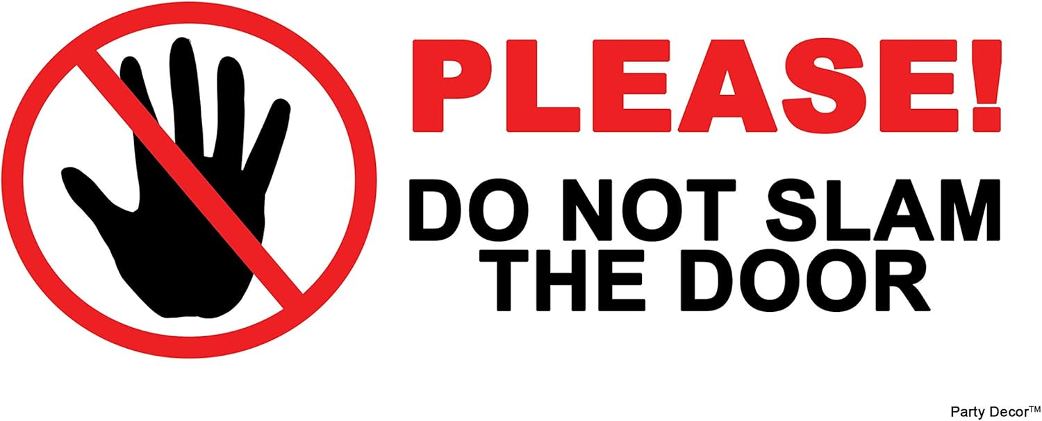 4 X Please Do Not Slam The Door pic Info Sign Label Removable 4-x-please-do-not-slam-the-door-pic-info-sign-label-removable