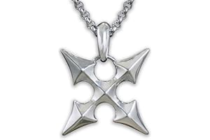 BALDUR JEWELRY Stainless Steel Two-Sided Kingdom Heart Roxas Cross Necklace Pendant Jewelry Keychain Amulet Cosplay