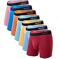 DAVID ARCHY Mens Underwear Rayon Made from Bamboo 7-Pack, Wicking-Moisture & Cool Boxer Briefs with Support Fly Pouch