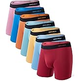DAVID ARCHY Mens Underwear Rayon Made from Bamboo 7-Pack, Wicking-Moisture & Cool Boxer Briefs with Support Pouch