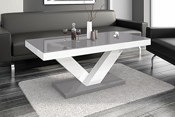 Super Furniture24 Eu Couchtisch Victoria Mini Super Hochglanz Acryl Grau Hochglanz Weiss Hochglanz Grau Hochglanz Amazon De Kuche Haushalt