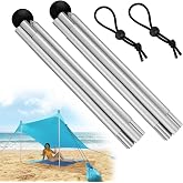 2PCS 6.56ft Foldable Beach Tent Poles Compatible with Neso Grande Canopy | Aluminum Alloy Tent Extra Poles for Replacing Damaged or Missing Poles, Portable Beach Tent Fix Accessories for Repairs