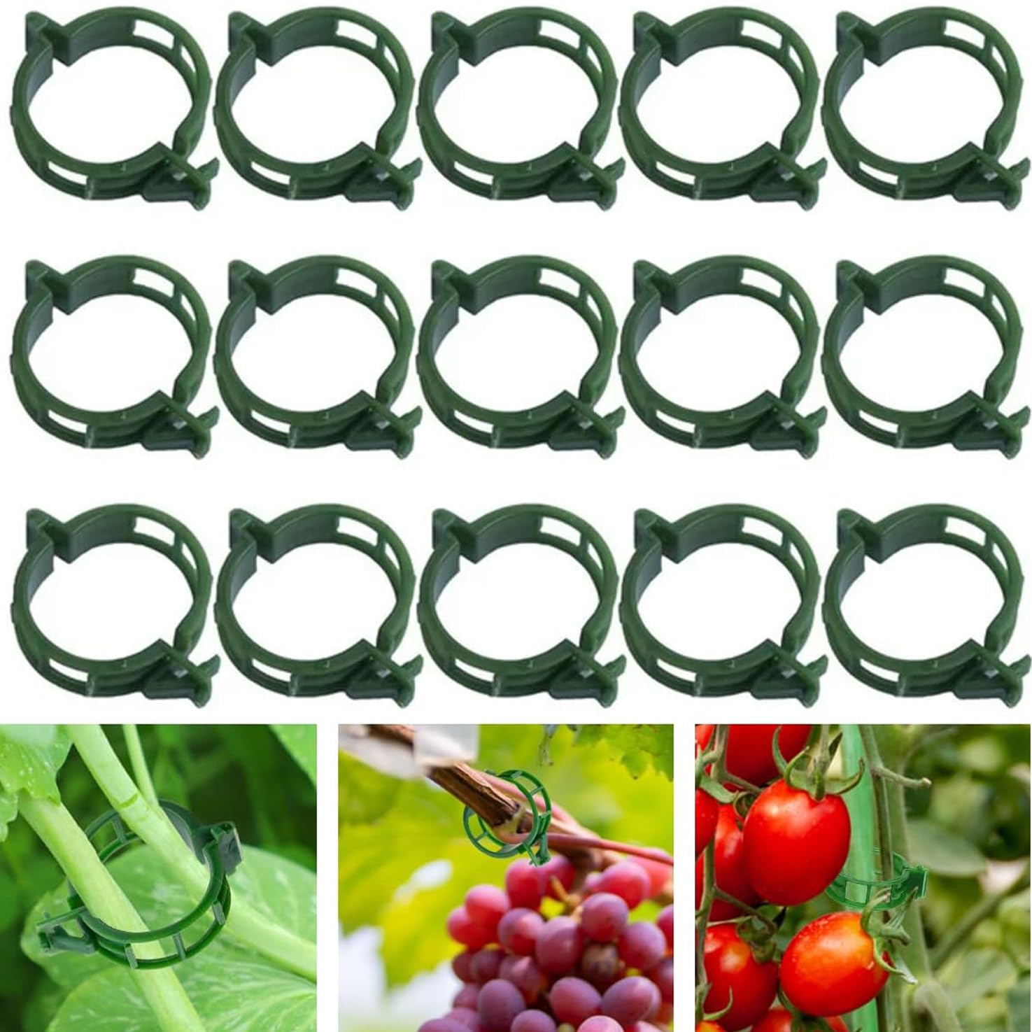 200PCS Plant Support Clips,Tomato Plant Support, for Climbing Plants,Plant Clips for Climbing Plants Garden Plant Supports (200, Green)