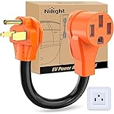 Nilight EV Charger Adapter Cord 50 Amp to 50Amp 4 Prong Pure Copper 250V Welder Outlet Plug Conversion Heavy Duty 10 Gauge Wire 6-50P 14-50R 50M/50F