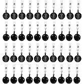 Juvale Badge Reels - 100 Pack, Black, 26.5 in Nylon Cord - Retractable Badge Reel & ID Card Holder Clips & Name Tag Holder for Nurses & Teachers