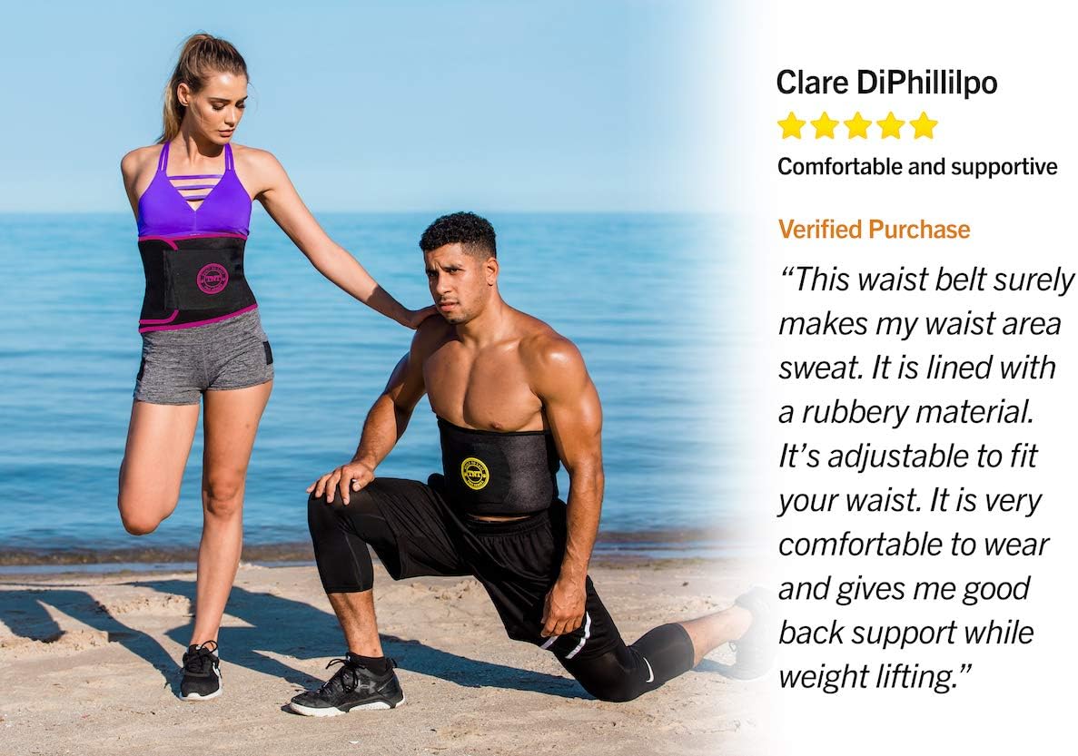 TNT Pro Series Waist Trimmer for Women and Men - Waist Trainer for Weight Loss Sweat Belt - Belly Fat Slimming Stomach Band - Lumbar Support Neoprene Wrap : Sports & Outdoors