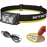 Nitecore NU25 MCT 400 Lumen Lightweight USB-C Rechargeble Outdoor Headlamp with Multiple Color Temperatures Warm Natural, Col