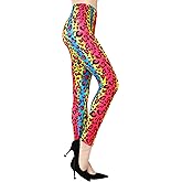 SATINIOR 80s Leggings for Women 80s Rock Soft Printed Leggings Style Neon Pants for Women