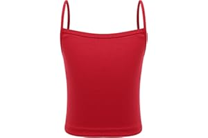 dPois Kids Girls Dance Crop Tank Tops Spaghetti Straps Sports Yoga Bras Seamless Gym Training Vest Underwear
