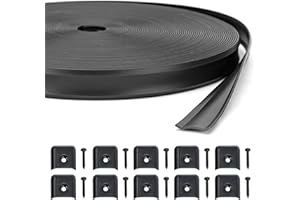 QAGEA RV Insert Molding Trim, Trim Insert 1" with Flat Metal End Caps, Travel Trailer Screw Cover Trim, Door Corner Seal, Vinyl RV Corner Molding, 100Ft Camper Exterior Trim (100FT - 1" Wide, Black)