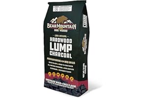 BEAR MOUNTAIN PREMIUM BBQ WOODS Bear Mountain BBQ Hardwood Lump Charcoal, Premium Grade for BBQ Grills, Quick to Light and Ready to Cook Faster, Rich Smoky Flavor, 16 Pounds