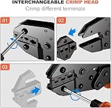 Preciva Crimping Tool with 2 Replaceable Heads AWG 20-10 Hardened Alloy view 2