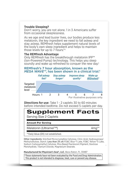 REMfresh 2mg Advanced Sleep Formulation 72 Count Bundle Pack