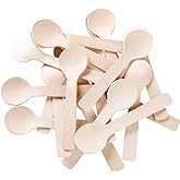 Gmark 1.5mm Extra-Thick Mini Wooden Spoons (4 Inch) - 100 Count Heavy Duty Birch Wood - Sturdy No-Snap Disposable Spoons for Gelato, Desserts &amp; Charcuterie - Eco-Friendly &amp; Compostable GM1042A