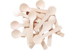 Gmark 4" Mini Wooden Spoons 100 ct, Biodegradable Compostable Birchwood (100pcs/bag) GM1042A