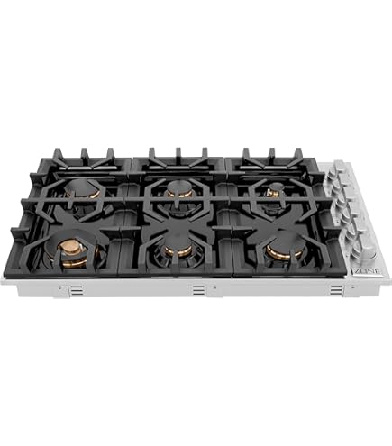 Amazon.com: ZLINE 36 in. Gas Cooktop with 6 Burners and Black