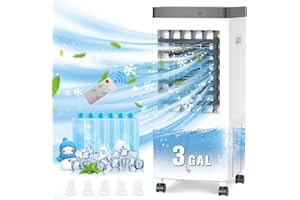 WLRAPSKY Portable Air Conditioners Windowless,2024 Upgraded Room Air Conditioners,3 IN 1 Swamp Cooler,Ac Unit with 3.2 Gal Water Tank,Timer,3 Speeds, Air Cooler for Room Kitchen Bedroom, Party, Garden