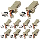 ANMBEST 10PCS DB9 Female Ethernet Adapter, 9 Pin