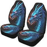YETTASBIN Dragon Front Car Seat Cover, Non-Slip Stain Water Resistant Breathable Car Seat Protector Universal Fits SUV, Auto Cars, Truck, 1 Pack