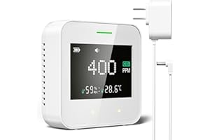 Siterlink Indoor CO2 Detector, Air Quality Monitor, Tester for Carbon Dioxide, Temperature and Relative Humidity, Indoor CO2 Monitor with Alarm, with Real-Time CO2 PPM Levels Display