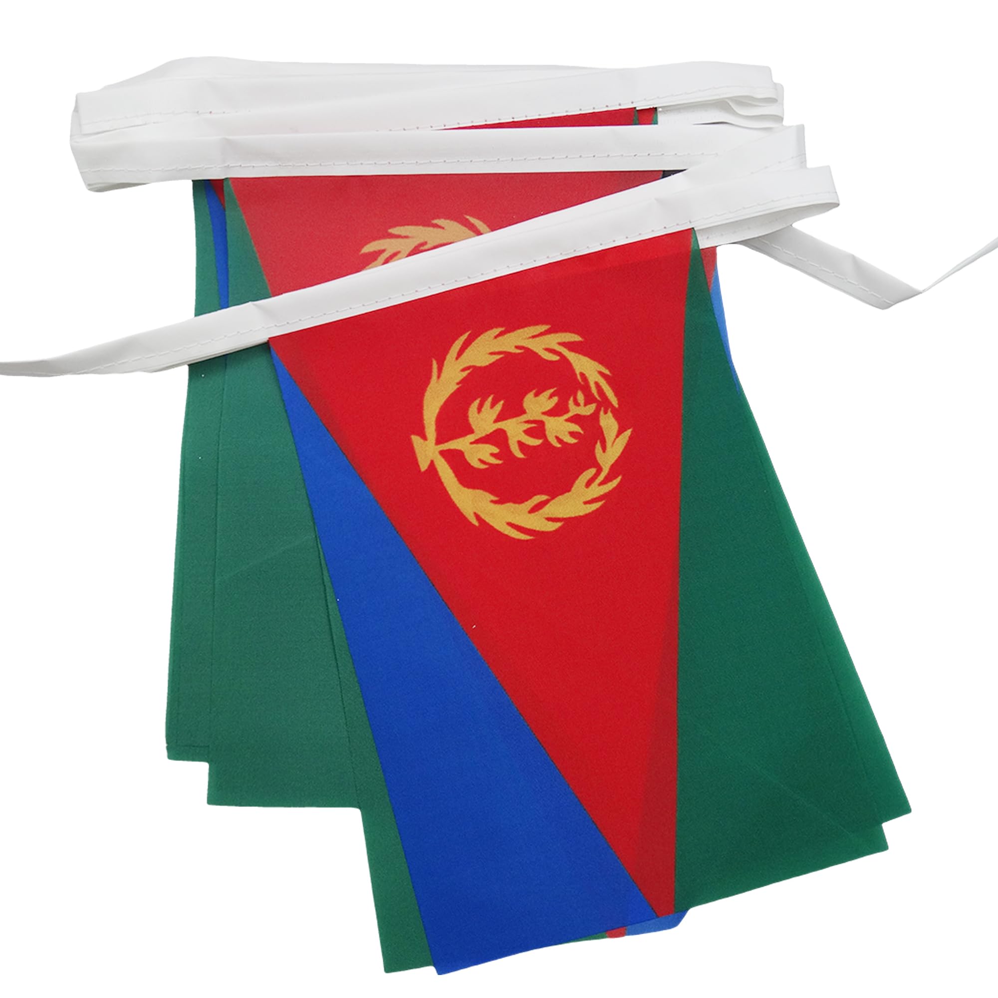 AZ FLAG - Eritrea Bunting Flag - 40 Ft Garland with 20 Eritrean Flags 18'' x 12'' - 100% Polyester String Pennant - 12 meters