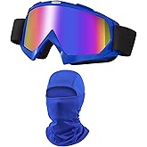 LJDJ Dirt Bike Goggles ATV Off-Road Riding Motorcycle Motocross Glasses with Sun UV Protection Balaclava Full Face Cover