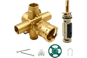 WANYOUS 2520 Shower Valve, Brass Pressure Balancing Shower Valves Replacement for Moen 2520-1/2-Inch CC Connection, for Moen Trim Kit, 4-Port Design with 1222 Cartridge Included