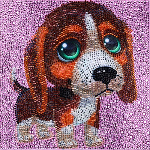 AOBOR Diamond Painting for Kids Full Drill Painting by Number Kits Rhinestone Mosaic Making for Home Wall Decor (Cute Puppy) - Thumbnail 6