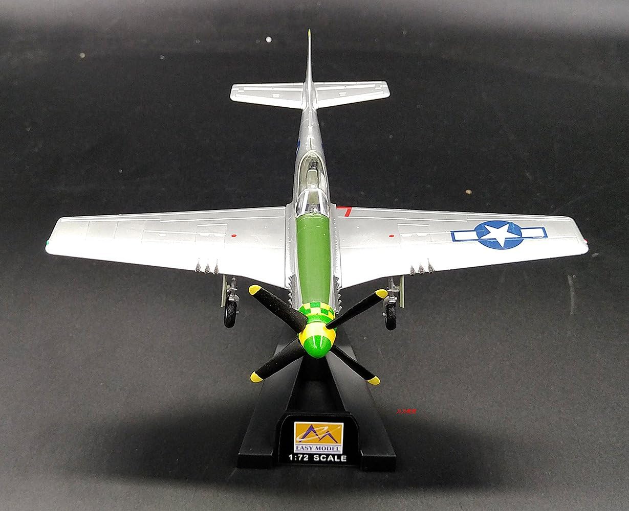 WWII US Aircraft 1/72 P51 Mustang 55FG Fighter Plane Non diecast Airplane Collection Easy Model Pre-builded: Toys & Games