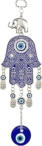 Betterdecor Blue Evil Eye with Hamsa Hand Protection Hanging Decoration (Pouch) -028