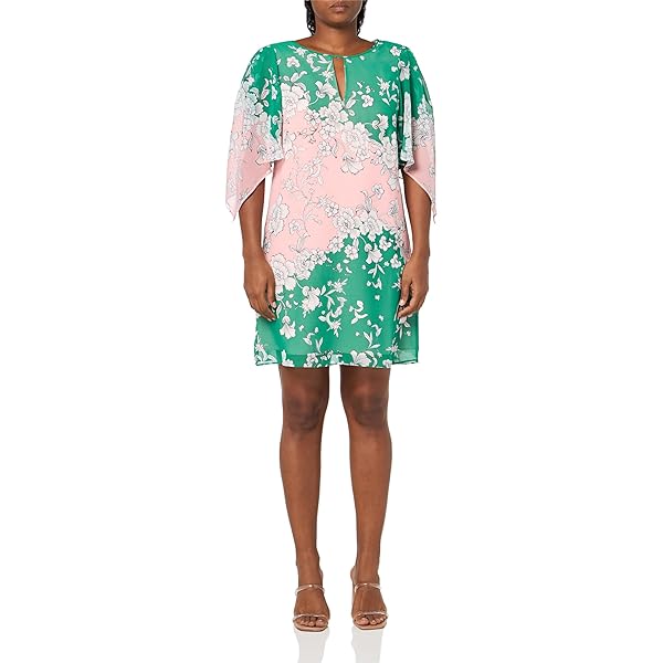 CeCe Women's V-Neck Baby Doll Tiered Dress, Medium Green at Amazon