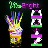 GloZen Premium Christmas Glow Sticks 100 Pack with Connectors 8 inch view 5