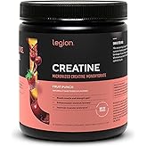 LEGION Micronized Creatine Monohydrate Supplement - Clean Creatine Powder for Muscle Gain & Post Workout Recovery - Micronized Creatine Supplement for Maximum Absorption (60 Servings, Fruit Punch)