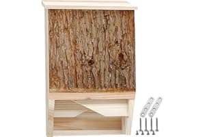 VERSAINSECT or Outdoors, Triple Chamber Large Bat Box Kit, LanDino Handcrafted from Cedar Wood, Easy for Bats to Land and Roost, Weather Resistant Ready to Install (Bark Slope)