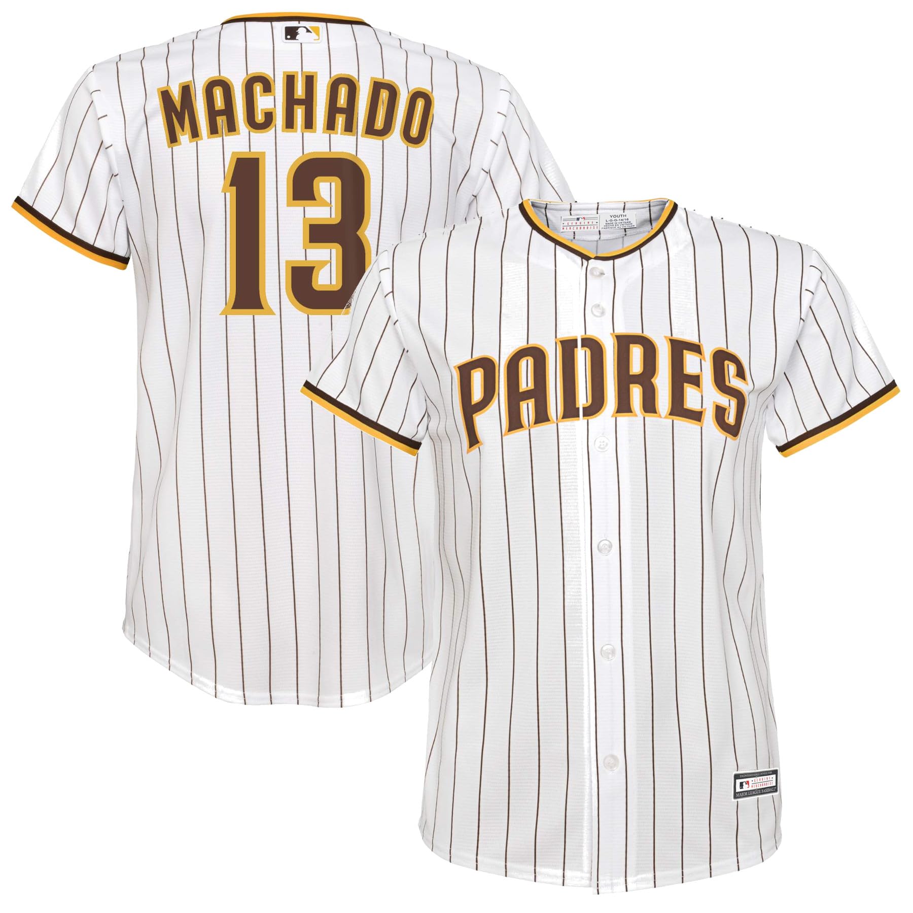 Photo 1 of Manny Machado San Diego Padres MLB Kids Youth 8-20 White Home Player Jersey (10-12)
