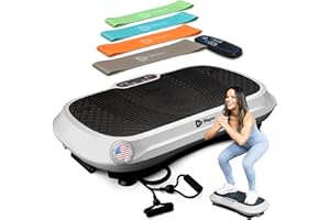 Lifepro Waver Vibration Plate Exercise Machine for Lymphatic Drainage, Muscle Activation, Full-Body Workout Vibrating Platform with Loop Bands, Fitness Equipment for Strength Toning & Fat Loss