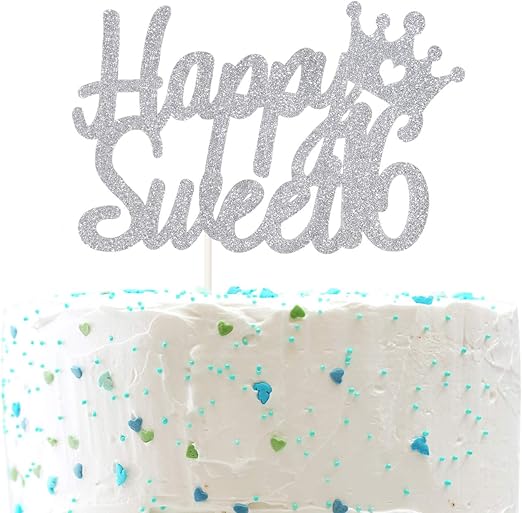 Amazon Com Happy Sweet 16 Cake Topper Celebrate 16th Birthday