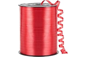 CLUEWR 500 Yards Red Curling Ribbon-Balloon String-Balloon Ribbon Texture Roll for Party Decoration, Gift Wrapping, Wedding, Art Crafts, Florist Flower