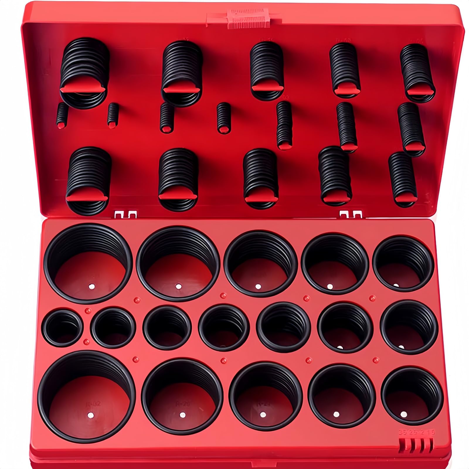 Boxonly 419 PCS O Rings Nitrile Rubber Gasket O Ring Seal Grommets Kit Metric Sealing Washers O-Rings Assortment Set