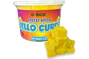 G-BOX Freeze-Dried Jello Cubes | USA-Made Freeze Dried Jelly Candy | Freeze Dried Candy | Trending TikTok Snack pack, TikTok Trend Items, Fruit Jelly Candy (Lemon)