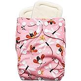 Babies Beginning Sprout Pocket Cloth Diaper – Adjustable & Reusable Cloth Diaper with 1 Insert – Soft, Washable, Leakproof (Flutter & Glow)